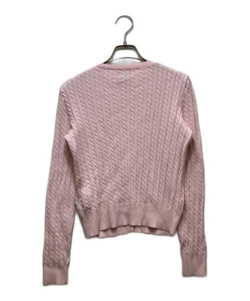 POLO RALPH LAUREN（ポロ・ラルフローレン）POLO RALPH LAUREN (ポロ・ラルフローレン) ケーブルニットカーディガン ピンク サイズ: XL(16)の古着・服飾アイテム