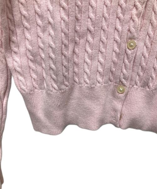 POLO RALPH LAUREN（ポロ・ラルフローレン）POLO RALPH LAUREN (ポロ・ラルフローレン) ケーブルニットカーディガン ピンク サイズ: XL(16)の古着・服飾アイテム