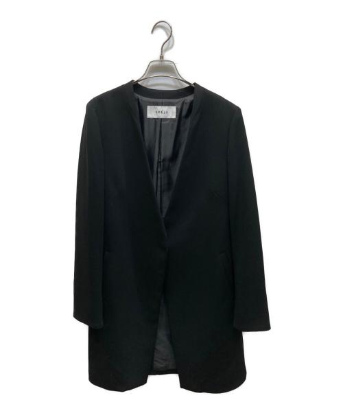 SOEJU（ソージュ）SOEJU (ソージュ) ロングノーカラージャケット ブラック サイズ:Ｌの古着・服飾アイテム