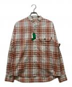 WHIMSYウィムジー）の古着「PLAID STAND COLLAR SHIRT」｜ベージュ