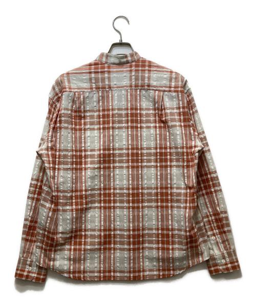 WHIMSY（ウィムジー）WHIMSY (ウィムジー) PLAID STAND COLLAR SHIRT ベージュ サイズ:Mの古着・服飾アイテム