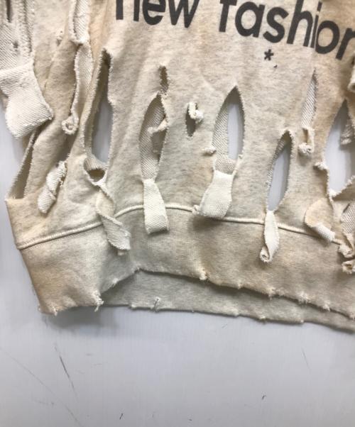 RequaL≡（リコール）RequaL≡ (リコール) NIKEEY ダメージ加工 スウェット ホワイト サイズ:3の古着・服飾アイテム