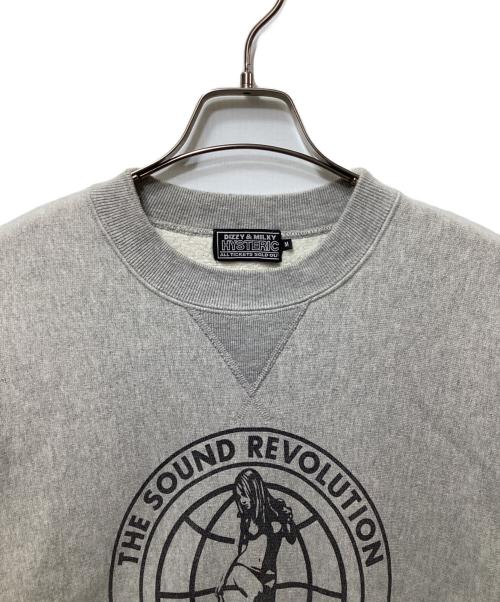 Hysteric Glamour（ヒステリックグラマー）Hysteric Glamour (ヒステリックグラマー) オーバーサイズスウェット　02213CS03 グレー サイズ:Mの古着・服飾アイテム