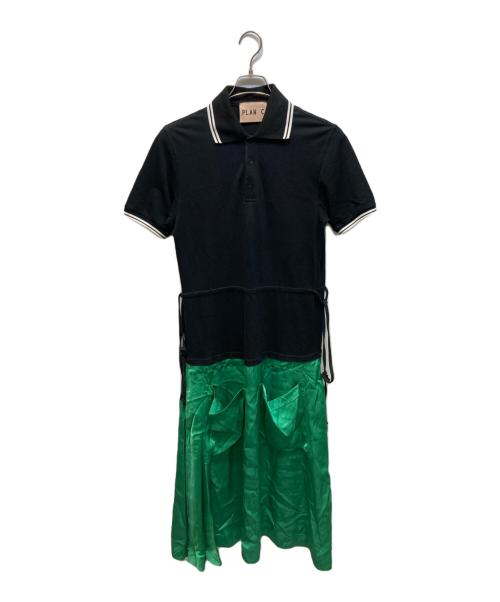 PLAN C（プランシー）Plan C (プランシー) 切替ワンピース グリーン×ブラック サイズ:38の古着・服飾アイテム