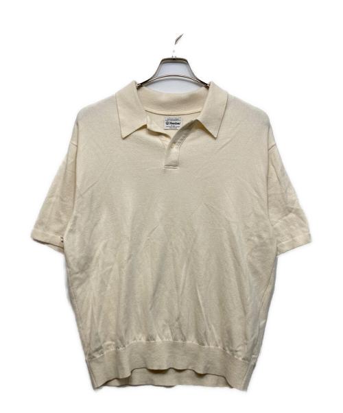 Yonetomi（ヨネトミ）Yonetomi (ヨネトミ) ライトウェーブ コットン ニット ポロシャツ ホワイト サイズ:3の古着・服飾アイテム