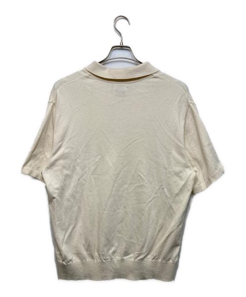 Yonetomi（ヨネトミ）Yonetomi (ヨネトミ) ライトウェーブ コットン ニット ポロシャツ ホワイト サイズ:3の古着・服飾アイテム