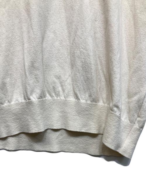 Yonetomi（ヨネトミ）Yonetomi (ヨネトミ) ライトウェーブ コットン ニット ポロシャツ ホワイト サイズ:3の古着・服飾アイテム