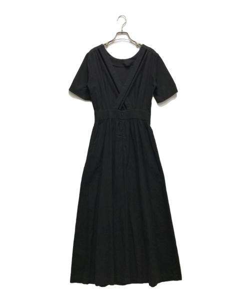 RIM.ARK（リムアーク）RIM.ARK (リムアーク) リネン混バックオープンストラップドレス ブラック サイズ:36の古着・服飾アイテム