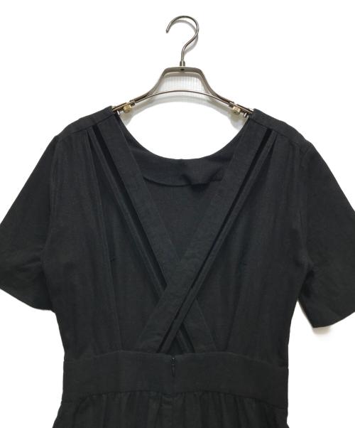 RIM.ARK（リムアーク）RIM.ARK (リムアーク) リネン混バックオープンストラップドレス ブラック サイズ:36の古着・服飾アイテム