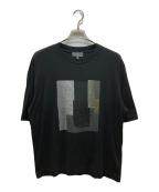 MARGARET HOWELLマーガレットハウエル）の古着「COLLAGE PRINT COTTON JERSEY TOP」｜ブラック