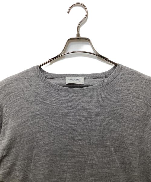 JOHN SMEDLEY（ジョンスメドレー）JOHN SMEDLEY (ジョンスメドレー) クルーネックウールニット グレー サイズ:Lの古着・服飾アイテム