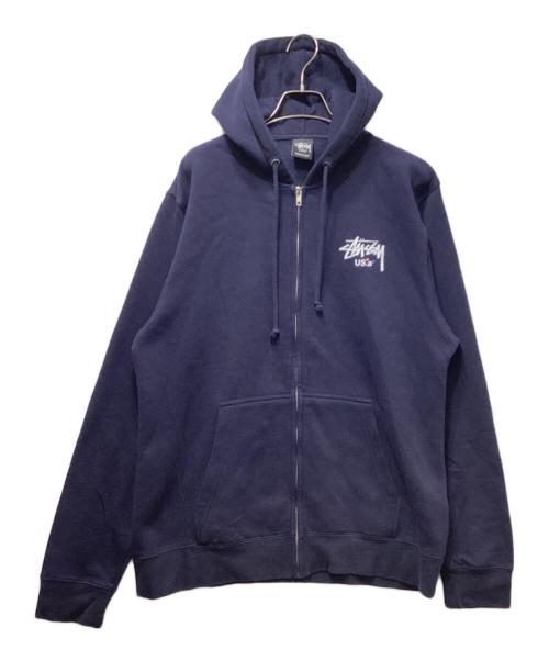 stussy（ステューシー）stussy (ステューシー) ジップパーカー ネイビー サイズ:Lの古着・服飾アイテム