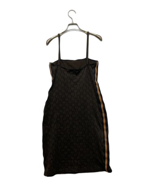 FENDI（フェンディ）FENDI (フェンディ) ズッカ柄 サイドライン キャミソールワンピース ブラウン サイズ:42の古着・服飾アイテム