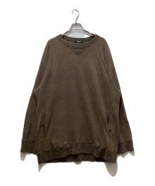 UNDERCOVER（アンダーカバー）の古着「21SS ボロ加工ワイドスウェット UC1A4802 / クルーネックスウェット」｜ブラウン