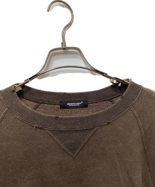 UNDERCOVER（アンダーカバー）UNDERCOVER (アンダーカバー) 21SS ボロ加工ワイドスウェット UC1A4802 / クルーネックスウェット ブラウン サイズ:3の古着・服飾アイテム