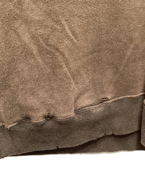 UNDERCOVER（アンダーカバー）UNDERCOVER (アンダーカバー) 21SS ボロ加工ワイドスウェット UC1A4802 / クルーネックスウェット ブラウン サイズ:3の古着・服飾アイテム