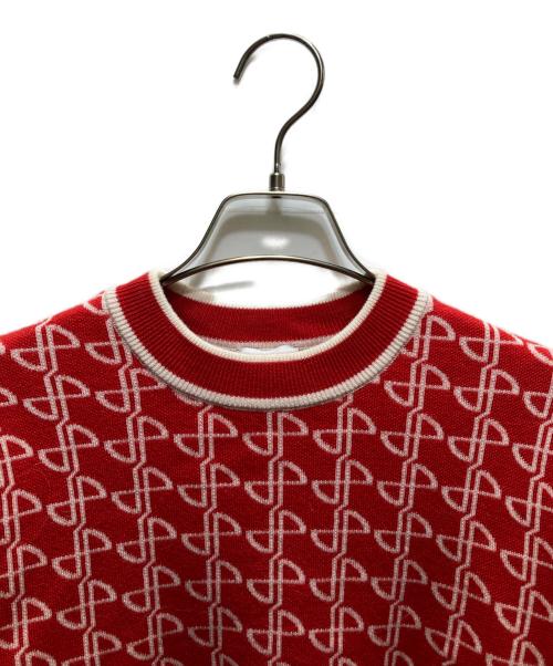 patou（パトゥ）Patou (パトゥ) 総柄ニット レッド サイズ:XSの古着・服飾アイテム