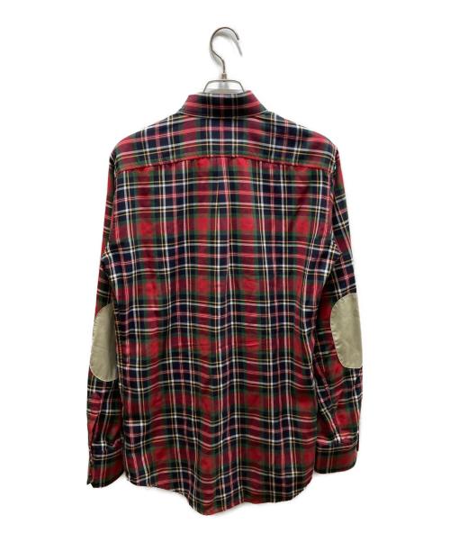 DSQUARED2（ディースクエアード）DSQUARED2 (ディースクエアード) エルボーパッチチェックシャツ レッド サイズ:48の古着・服飾アイテム