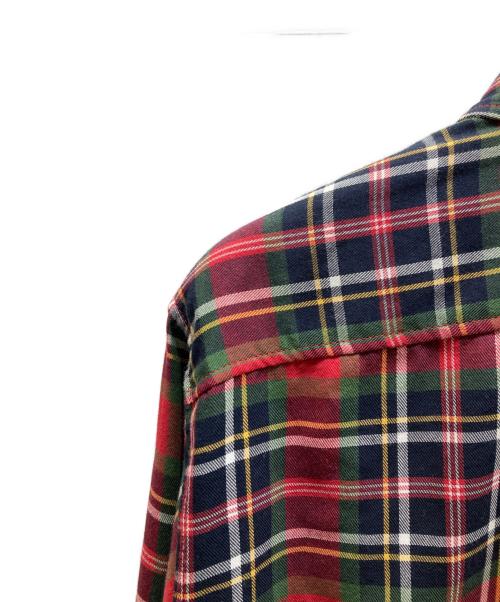 DSQUARED2（ディースクエアード）DSQUARED2 (ディースクエアード) エルボーパッチチェックシャツ レッド サイズ:48の古着・服飾アイテム