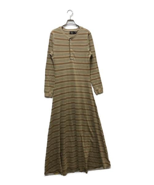 RRL（ダブルアールエル）RRL (ダブルアールエル) ヘンリーネックボーダーワンピース ベージュ サイズ:Mの古着・服飾アイテム