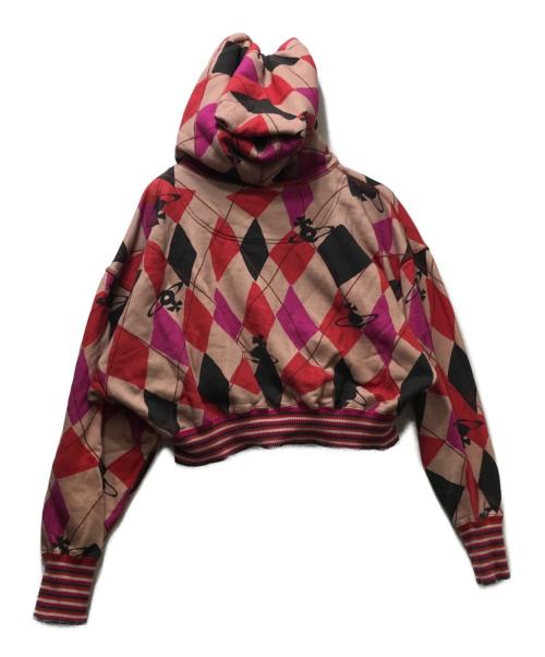 Vivienne Westwood RED LABEL（ヴィヴィアンウエストウッドレッドレーベル）Vivienne Westwood RED LABEL (ヴィヴィアンウエストウッドレッドレーベル) アーガイルジップパーカー レッド サイズ:00の古着・服飾アイテム