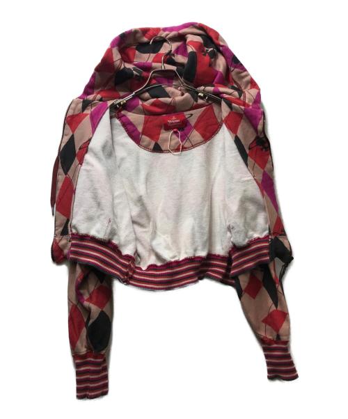 Vivienne Westwood RED LABEL（ヴィヴィアンウエストウッドレッドレーベル）Vivienne Westwood RED LABEL (ヴィヴィアンウエストウッドレッドレーベル) アーガイルジップパーカー レッド サイズ:00の古着・服飾アイテム