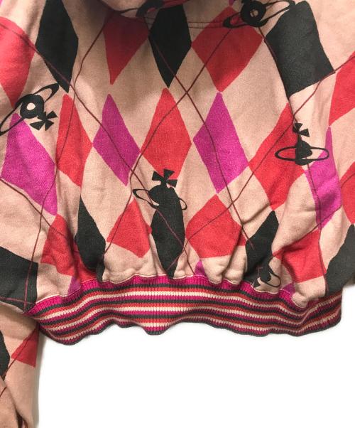 Vivienne Westwood RED LABEL（ヴィヴィアンウエストウッドレッドレーベル）Vivienne Westwood RED LABEL (ヴィヴィアンウエストウッドレッドレーベル) アーガイルジップパーカー レッド サイズ:00の古着・服飾アイテム