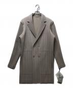HOMME PLISSE ISSEY MIYAKEオム プリッセ イッセイ ミヤケ）の古着「LINEN LIKEプリーツコート」｜ベージュ