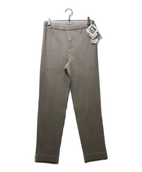 HOMME PLISSE ISSEY MIYAKE（オム プリッセ イッセイ ミヤケ）HOMME PLISSE ISSEY MIYAKE (オム プリッセ イッセイ ミヤケ) LINEN LIKE プリーツパンツ ベージュ サイズ:3 未使用品の古着・服飾アイテム