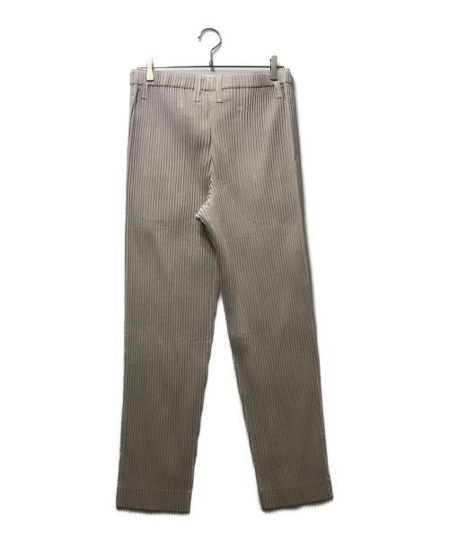 HOMME PLISSE ISSEY MIYAKE（オム プリッセ イッセイ ミヤケ）HOMME PLISSE ISSEY MIYAKE (オム プリッセ イッセイ ミヤケ) LINEN LIKE プリーツパンツ ベージュ サイズ:3 未使用品の古着・服飾アイテム