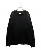 TAKAHIROMIYASHITA TheSoloIst.タカヒロミヤシタ ザソロイスト）の古着「shoulder buttoned boat neck heavy themal shirt.」｜ブラック