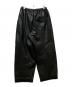 ISSEY MIYAKE (イッセイミヤケ) ロゴ入りラムレザーワイドパンツ ブラック サイズ:M：35000円