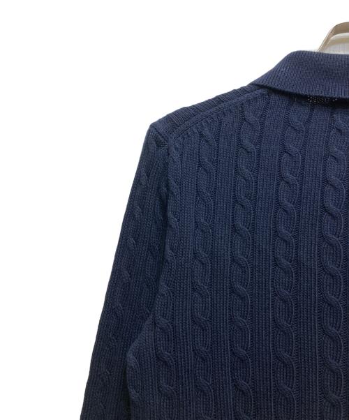 POLO RALPH LAUREN（ポロ・ラルフローレン）POLO RALPH LAUREN (ポロ・ラルフローレン) ケーブルニット コットン カーディガン ネイビー サイズ:XSの古着・服飾アイテム