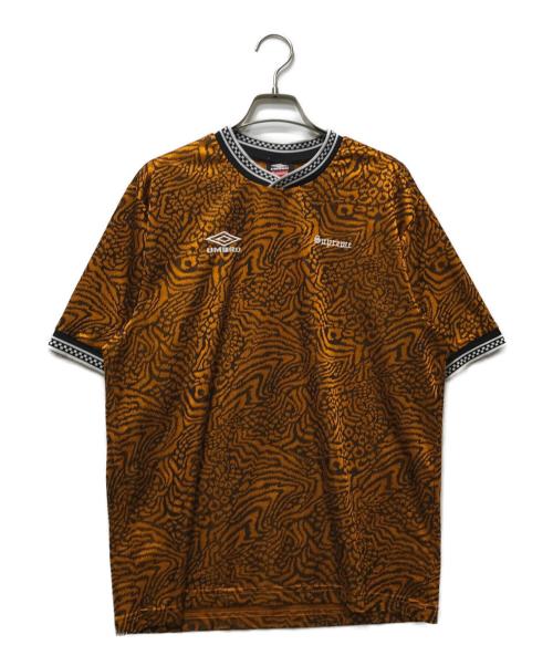 SUPREME（シュプリーム）SUPREME (シュプリーム) UMBRO (アンブロ) Jacquard Animal Print SoccerJersey ブラウン サイズ:Sの古着・服飾アイテム