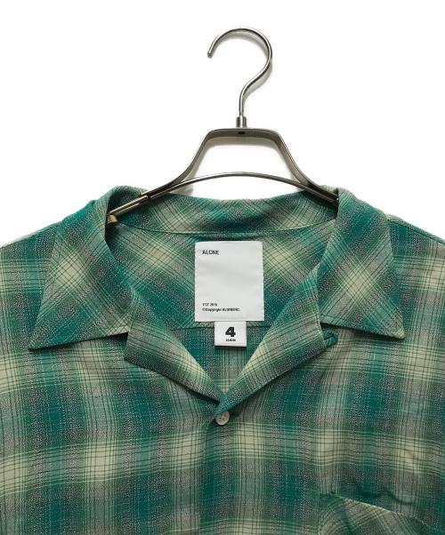 ALONE（アローン）ALONE (アローン) Rayon Shirt Check GRN グリーン サイズ:4の古着・服飾アイテム