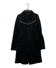 COMME des GARCONS COMME des GARCONS（コムデギャルソン コムデギャルソン）の古着「チェーンデザイン ポリエステル縮絨コート」｜ブラック
