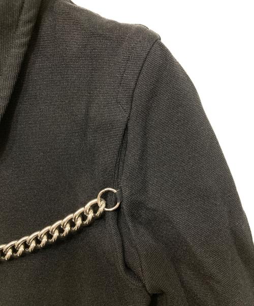 COMME des GARCONS COMME des GARCONS（コムデギャルソン コムデギャルソン）COMME des GARCONS COMME des GARCONS (コムデギャルソン コムデギャルソン) チェーンデザイン ポリエステル縮絨コート ブラック サイズ:SSの古着・服飾アイテム