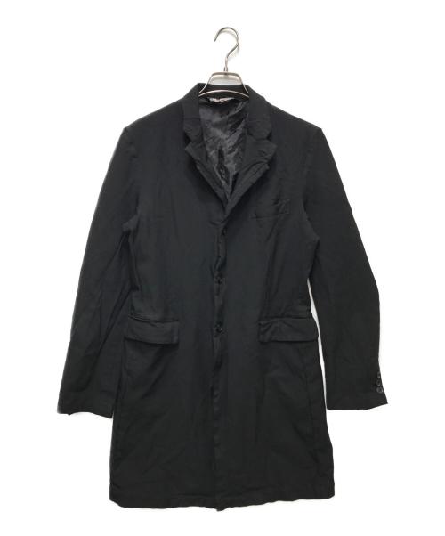 BLACK COMME des GARCONS（ブラックコムデギャルソン）BLACK COMME des GARCONS (ブラックコムデギャルソン) ポリエステル縮絨 チェスターコート ブラック サイズ:Sの古着・服飾アイテム