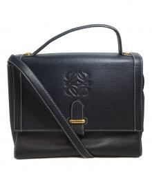 LOEWE（ロエベ）の古着「アナグラムレザーショルダーバッグ」｜ネイビー
