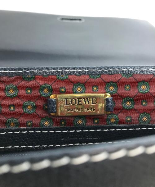 LOEWE（ロエベ）LOEWE (ロエベ) アナグラムレザーショルダーバッグ ネイビーの古着・服飾アイテム