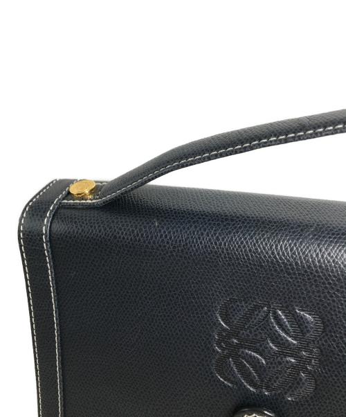 LOEWE（ロエベ）LOEWE (ロエベ) アナグラムレザーショルダーバッグ ネイビーの古着・服飾アイテム