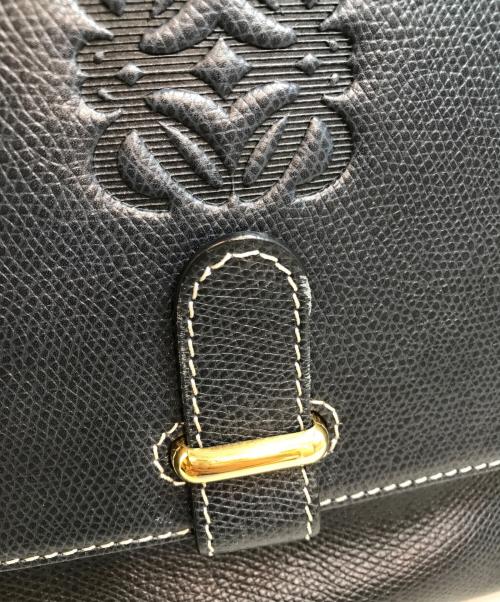 LOEWE（ロエベ）LOEWE (ロエベ) アナグラムレザーショルダーバッグ ネイビーの古着・服飾アイテム