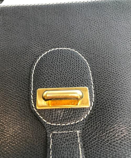 LOEWE（ロエベ）LOEWE (ロエベ) アナグラムレザーショルダーバッグ ネイビーの古着・服飾アイテム
