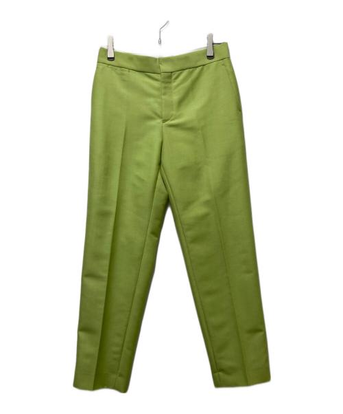 DRAWER（ドゥロワー）DRAWER (ドゥロワー) モヘヤウールフレスコ ベーシックパンツ グリーン サイズ:34の古着・服飾アイテム