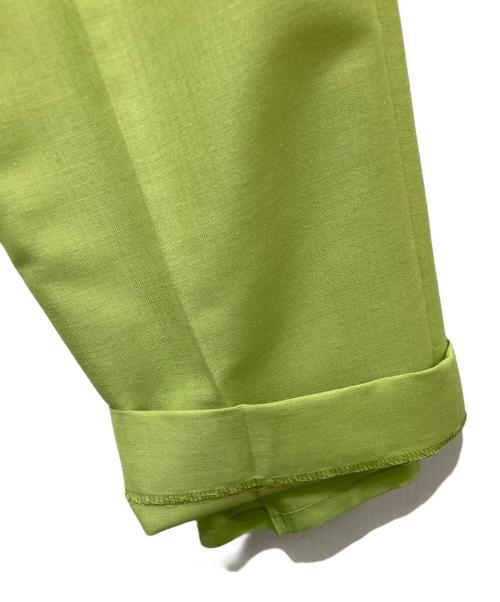 DRAWER（ドゥロワー）DRAWER (ドゥロワー) モヘヤウールフレスコ ベーシックパンツ グリーン サイズ:34の古着・服飾アイテム