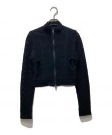 PERVERZE（パーバーズ）の古着「Lace Tracking Tops/レーストラッキングトップス」｜ブラック