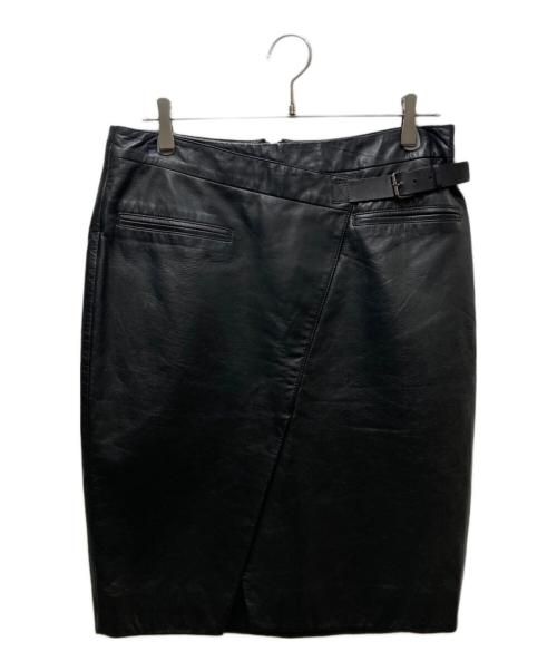 HELMUT LANG（ヘルムートラング）HELMUT LANG (ヘルムートラング) ラムレザースカート ブラック サイズ:6の古着・服飾アイテム