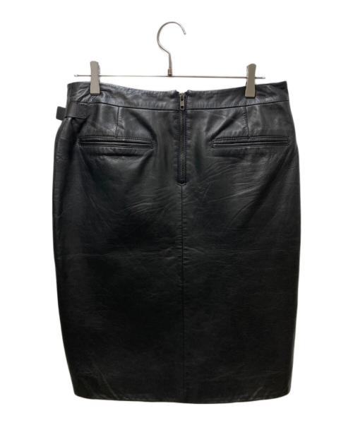 HELMUT LANG（ヘルムートラング）HELMUT LANG (ヘルムートラング) ラムレザースカート ブラック サイズ:6の古着・服飾アイテム