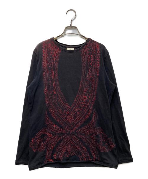 DRIES VAN NOTEN（ドリスヴァンノッテン）DRIES VAN NOTEN (ドリスヴァンノッテン) 総柄プリントロングスリーブカットソー ブラック サイズ:Sの古着・服飾アイテム