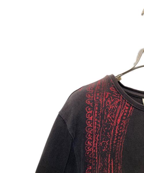 DRIES VAN NOTEN（ドリスヴァンノッテン）DRIES VAN NOTEN (ドリスヴァンノッテン) 総柄プリントロングスリーブカットソー ブラック サイズ:Sの古着・服飾アイテム